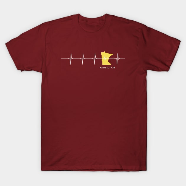 Heartbeat Minnesota T-Shirt by Northofthepines